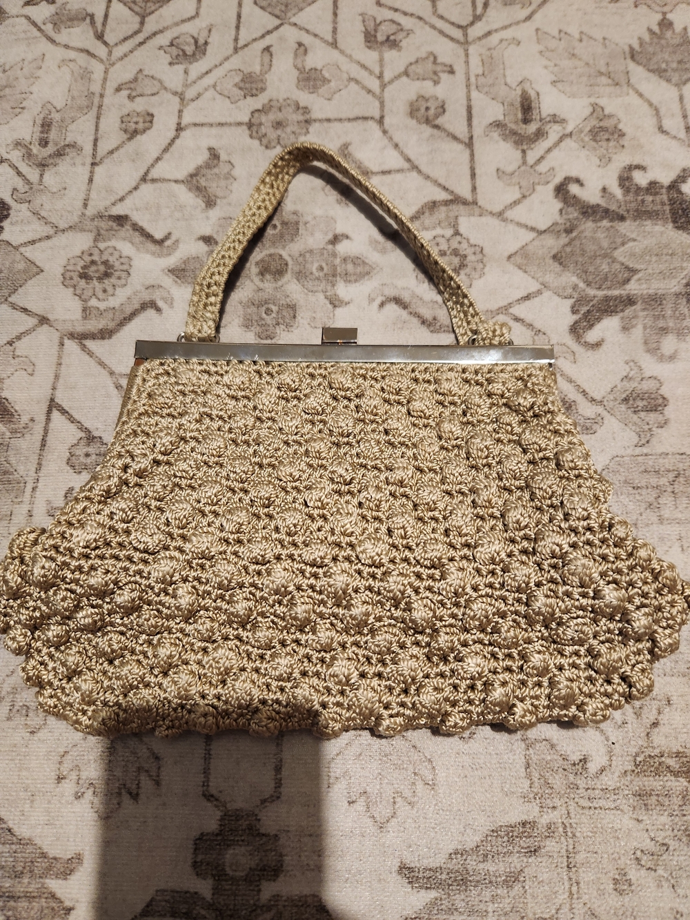 Woven Metallic Gold Evening Handbag